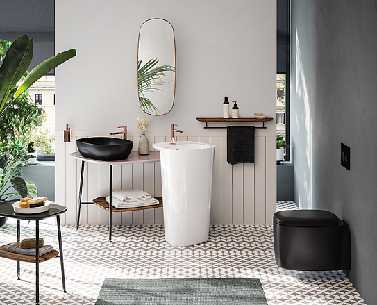 Унитаз подвесной безободковый черный Vitra Plural Rim-Ex  7830B483-0075