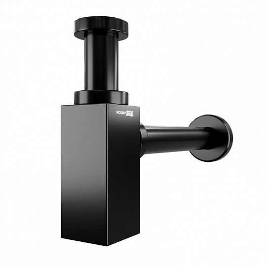 Сифон под донный клапан для раковиныWasserKRAFT A169 черный soft-touch
