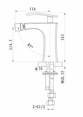 Смеситель для биде Wonzon & Woghand TRIUMPH, Хром WW-565001-CR