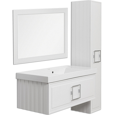 Зеркало с подсветкой La Fenice Cubo Bianca 80х60, белое FNC-02-CUB-B-80-60