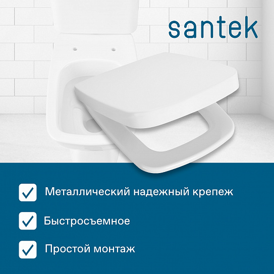 Сиденье для подвесного унитаза Сантек Нео 1WH302479 с микролифтом, дюропласт