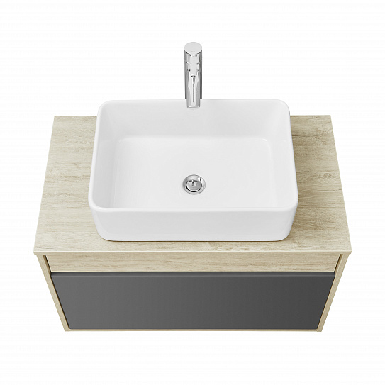 Тумба под накладную раковину Aquaton Лофт Урбан 80 серый графит, дуб орегон 1A247601LQX60