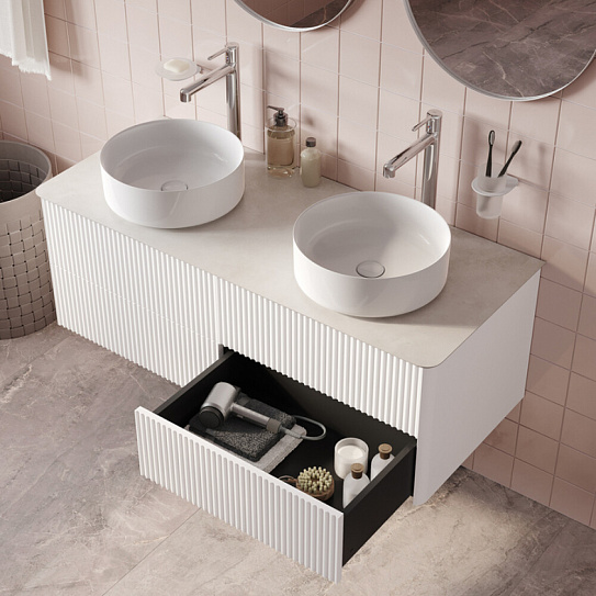 Тумба подвесная IDDIS Aiger, со столешницей (OPH12W0i89), 120 см, белый AIG12W0i95K