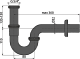 Сифон AlcaPlast A4320BLACK для умывальника DN32, U-форма с накидной 5/4", черный-мат