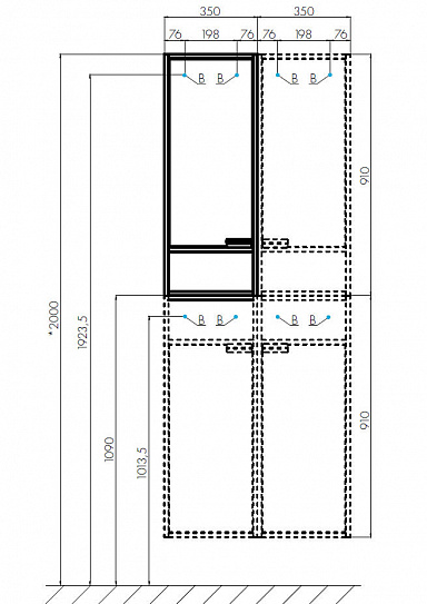 Шкаф подвесной Акватон Флай  крафт бел левый 1A237903FAX1L