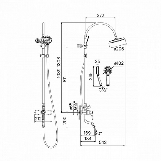 Душевая система Iddis Oldie OLDSB3Fi06