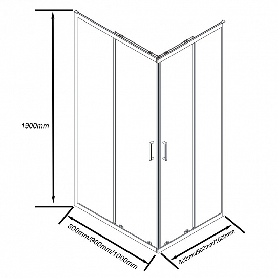 Душевой уголок 100х100 GoodDoor Cube CR-100-C-B черный КУ00021 четверть круга