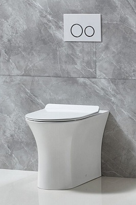 Унитаз приставной безободковый полное примыкание P-trap Belbagno ANCONA  BB1224CBR-P