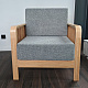 Кресло на каркасе из бамбука 730 с подушками FN-060D-2 NATURE BAMBOO+GREY FABRIC