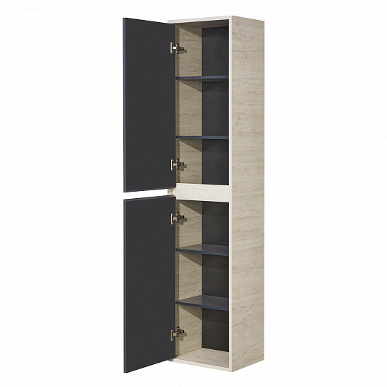Шкаф - колонна 37 см Aquaton Лофт Урбан серый графит, дуб орегон 1A248103LQX60