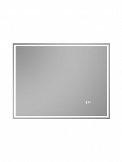 Зеркало для ванной 90х70 Аврора Monterey c подсветкой, термообогревом, часами, сенсор на взмах