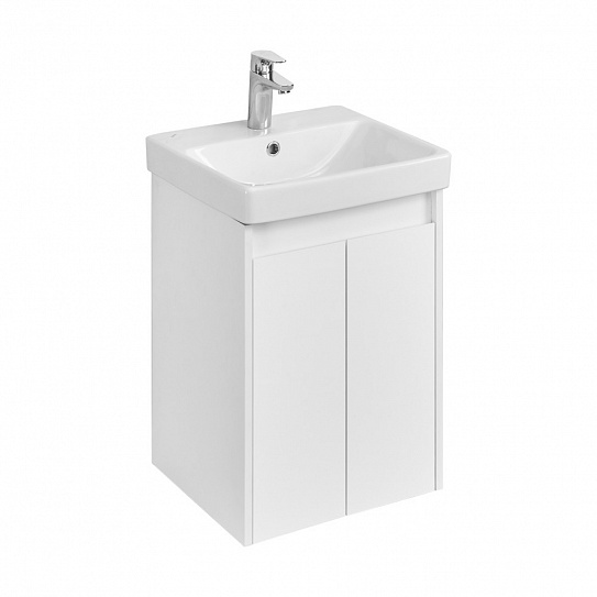 Тумба под раковину AQUATON Сканди Doors 45 белый глянец/белый матовый 1A278701SD010