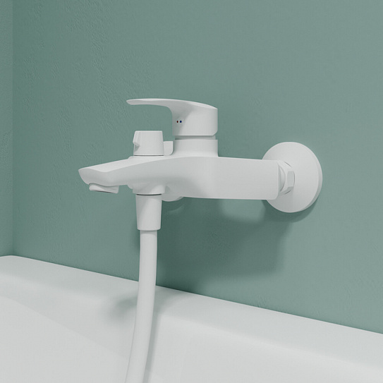 Смеситель для ванны, матовый белый, Iddis Ray, RAYWT02i02WA