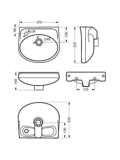 Раковина Sanita Лада LDASAWB01