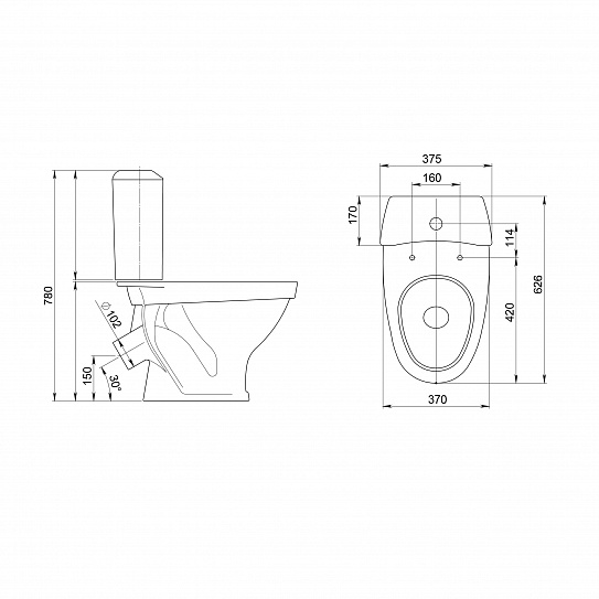 Унитаз-компакт Santeri Вест декор бежевый 1.P201.8.S07.00B.F