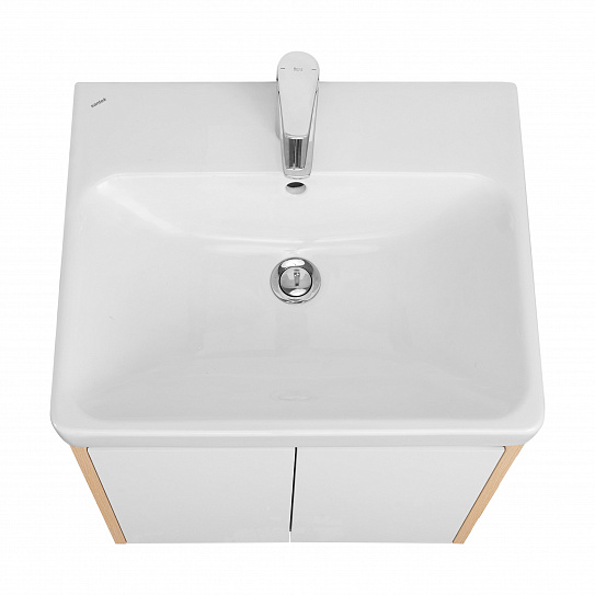 Тумба с раковиной AQUATON Сканди Doors 55 белый глянец/дуб верона 1A278801SDB20