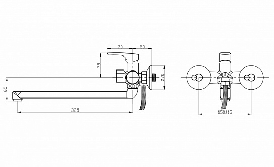 Смеситель для ванны РМС SL126-006E