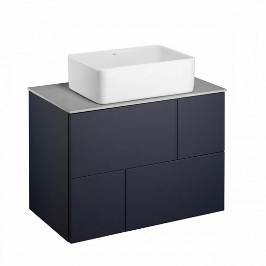 Тумба под раковину PILAR модуль 2 ящика 800 синий Roca A857669521 (раковина 261047 в копмлект не входит)