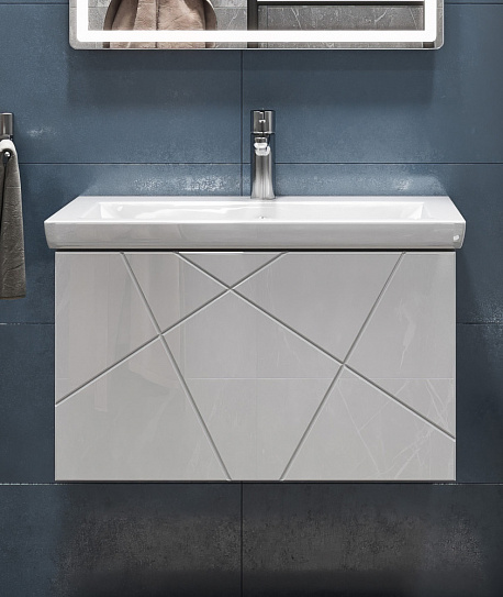 Тумба с раковиной Vigo Geometry 600-0-1 навесная бетон