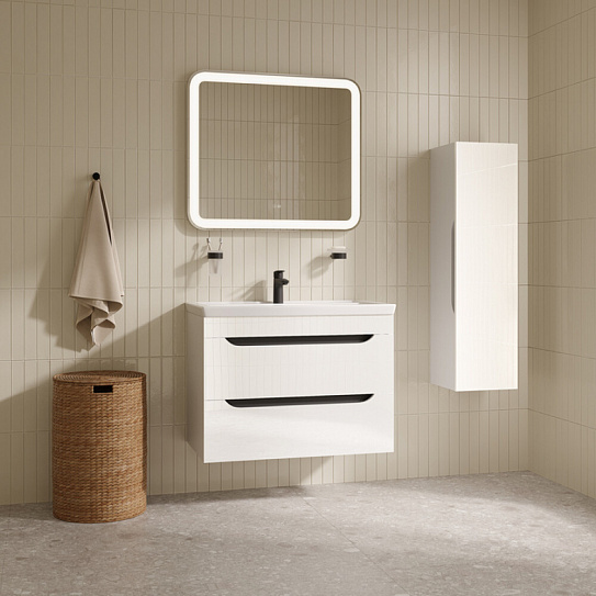 Тумба с умывальником, подвесная, 80 см, белый, Iddis Ray, RAY80W0i95K подходит умыв. 4078000i28