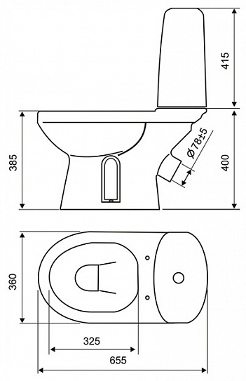 Унитаз-компакт Оскольская керамика Эльдорадо-Антивсплеск Премиум