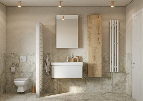 Шкаф навесной Aquaton Либерти дуб эльвезия 1A280003LYC70