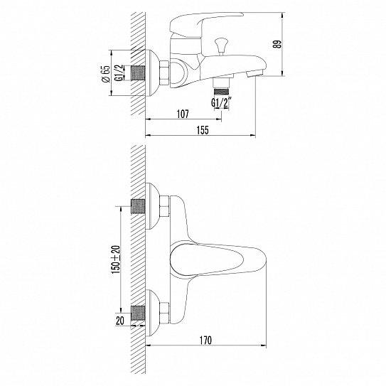 Смеситель для ванны Lemark Pramen LM3302C