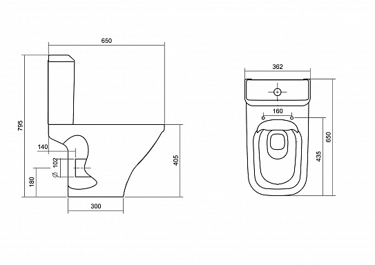 Унитаз безободковый Santek Лайн softclose SLIM 1WH501573