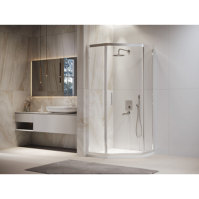 Душевой поддон трапеция RGW ST/T-G Графит  800x800