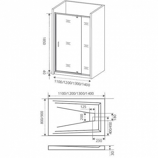 Душевое ограждение Good Door Orion WTW-PD-120-G-CH