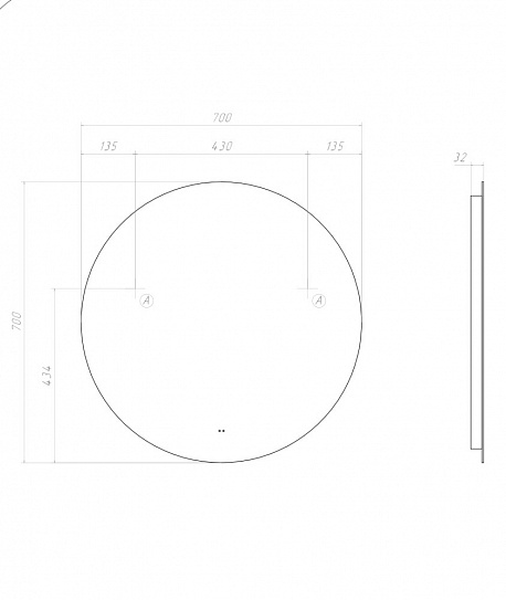 Зеркало круглое Vigo Otti Classic 700