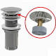 Донный клапан сифона AlcaPlast A392C для умыв.CLICK/CLACK 5/4",цельномет., перелив, бол.заглушка