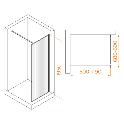Душевая перегородка RGW WA-08B 900