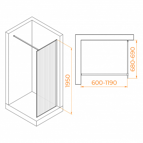 Душевая перегородка RGW WA-08B 900