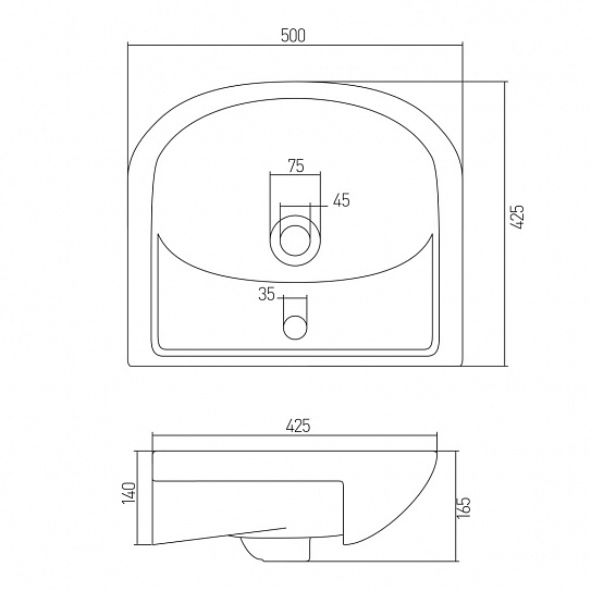 Раковина Акватон Акватоп 50 1WH110171