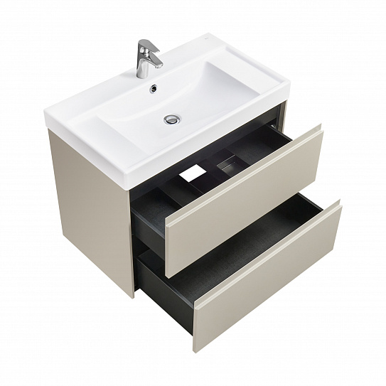 Тумба под раковину Roca Ona 800 бежево-серый матовый 2 ящика A857630510