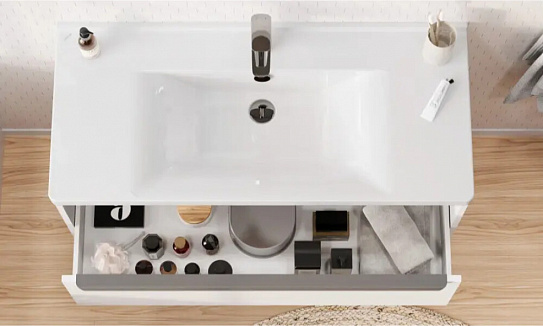 Тумба под раковину Aquaton Хоуп 100 1 створка Белый матовый 1A287401HP2B0 (под ум-к Миранда 100)