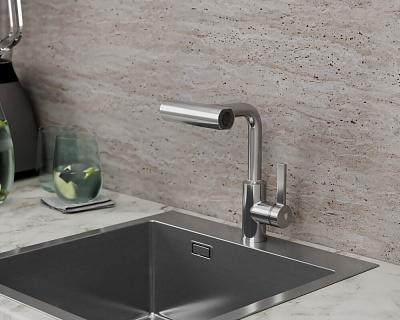 Смеситель для кухни с поворотной лейкой RUSH Tinos TI3732-17