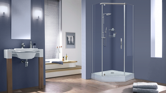 Душевое ограждение 90х90 ALEX BAITLER AB215-90 трапеция,  без поддона