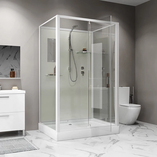 Душевая кабина распашная 120х90х200 Niagara Standart ST120/90/15Q/BK поддон 15см