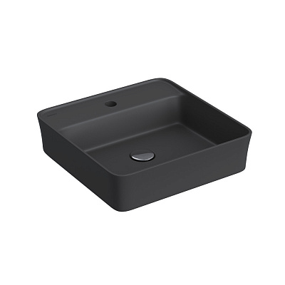 Раковина Berges Ego SL накладная 45x45 см матовый антрацит с отверстием под смеситель 182024