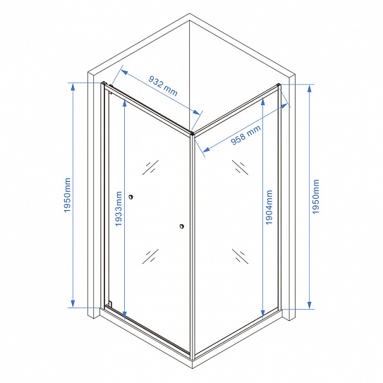 Душевое ограждение 100х100 MONTEREY EX-508B черный профиль прозрачное стекло 6мм (Side Sliding)