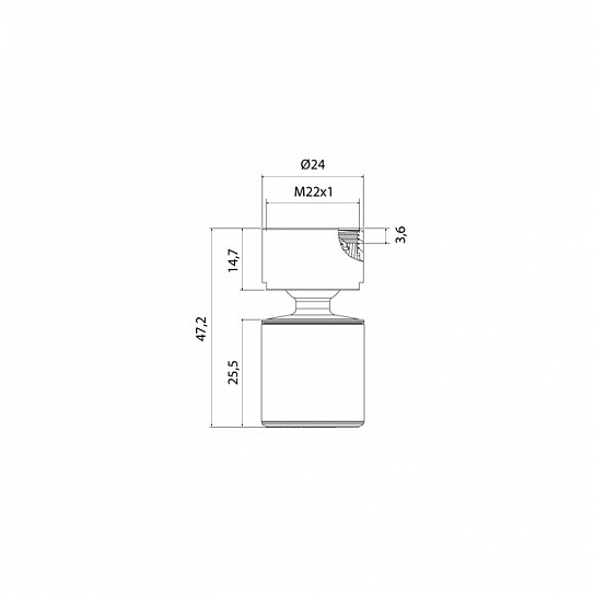 996P22S2SMDR Аэратор для смесителя, пластик, M22, внутренняя резьба, шарнирный, двухрежимный