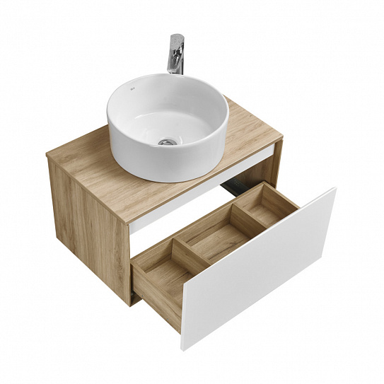 Тумба под раковину Aquaton Либерти 70 дуб эльвезия белый глянец 1A279801LYC70