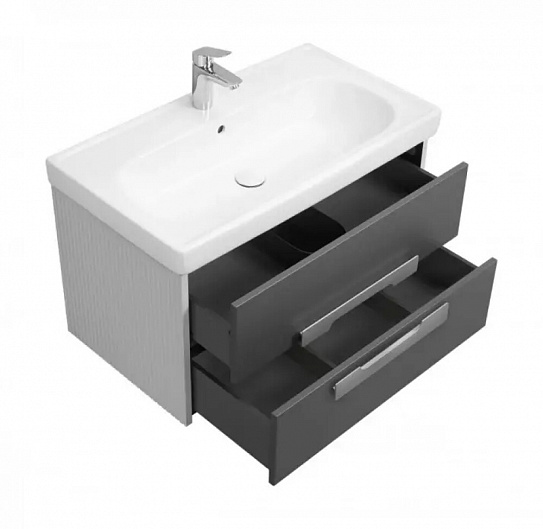 Тумба под раковину AQUATON Ар-Деко 85 серый кобальт