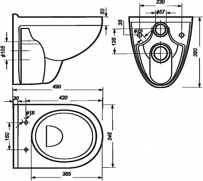Унитаз подвесной Sanita Luxe Best BSTSLWH0104