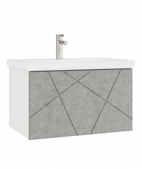 Тумба с раковиной Vigo Geometry 600-0-1 навесная бетон