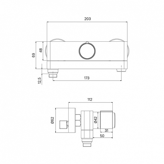 Смеситель для ванны с управлением Push Control, Iddis Slide SLIBLBTi02WA