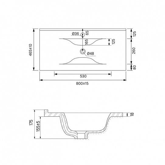 Тумба с умывальником Iddis Oxford OXF80N0i95K