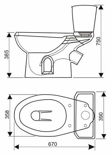 Унитаз-компакт Оскольская керамика Элисса-Антивсплеск Стандарт красный